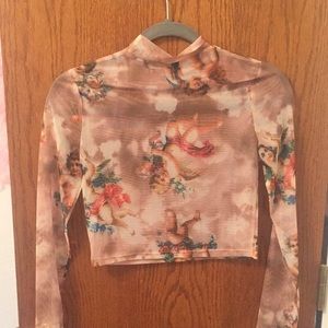 Mesh angel crop top